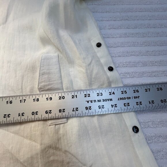 Fridaze Linen Redefined Mandarin Collar Side Button Zippered Tunic Size XL White - Picture 8 of 9